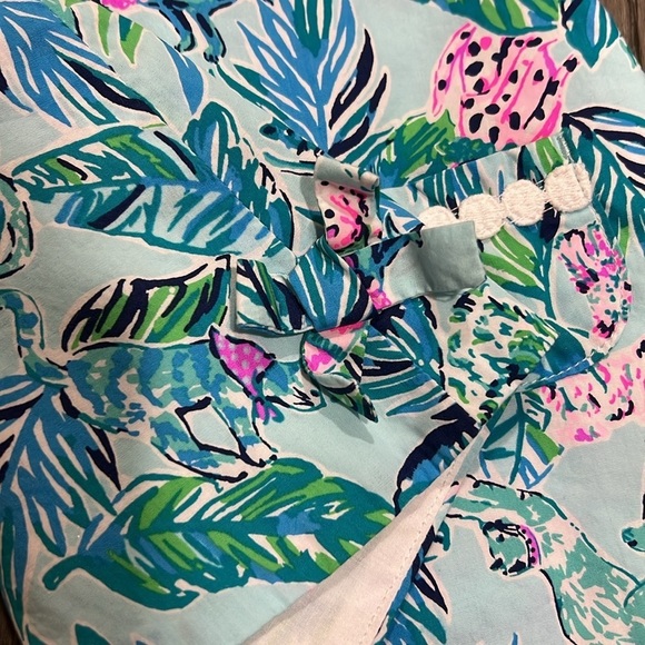 Lilly Pulitzer Shift Dress Seasalt Blue Barking Up The Palm Tree size 6-12M - Picture 7 of 8
